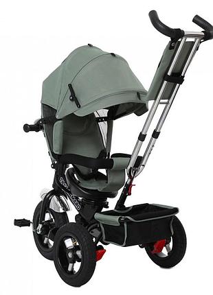 Велосипед коляска трехколесный с родительской ручкой и игровой панелью tilly camaro тилли камаро хаки