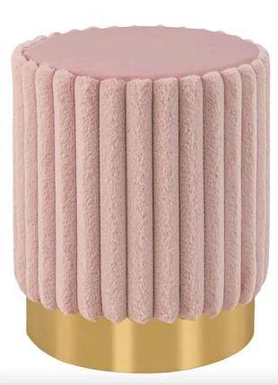 Пуф costway rosa велюровый на металлической основе