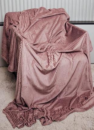 Плед евро koloco "полоска" 200 х 230 см (41365) фиолетовый