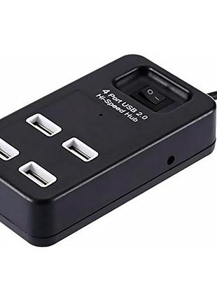Usb hub 4usb 2.0 p-1601 з кнопкою увімкнення