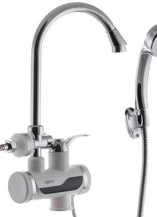 Проточный водонагреватель zerix elw08-epw (с инд. темп. и узо) (zx2751)