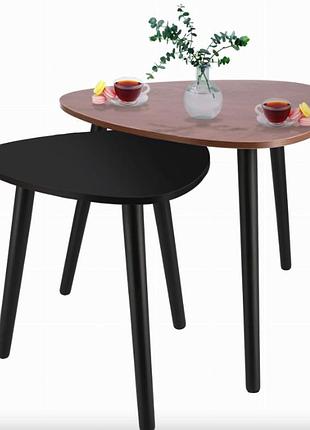 Комплект журнальных столиков jumi sinsey коричнево-черный