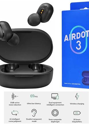 Бездротові bluetooth-навушники airdotspro 3 чорні