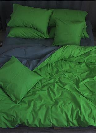 Постільна білизна бязь зелено-графітова