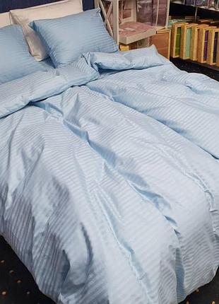 Пододеяльник 180х215см страйп сатин голубой 1/1см тм комфорт текстиль