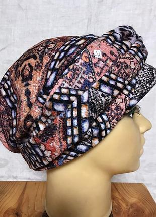 Женская тёплая шапка-тюрбан чалма африка