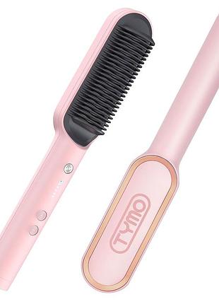 Щетка для выпрямления волос tymo ring pink со встроенной расческой, быстрым нагревом в течен, amazon, германия