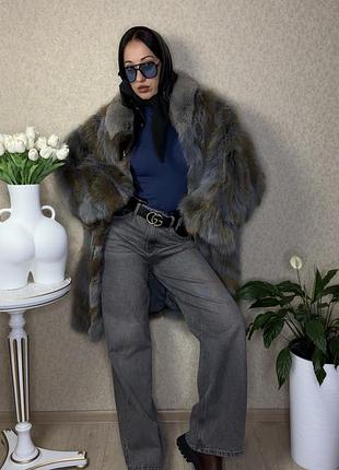 Вінтажна шуба з песця батал великого розміру песцева натуральна шуба