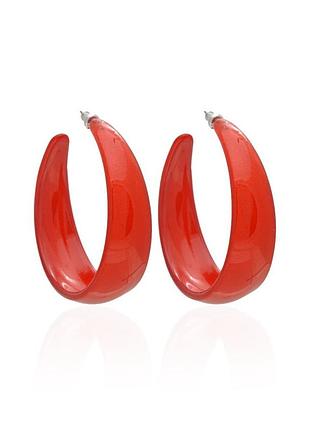 Сережки кільця з блискітками 5cm