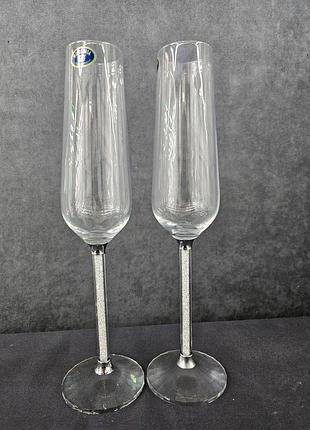Свадебные бокалы bohemia 2 шт бокалы для шампанское c кристаллами фужеры для напитков