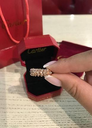 Cartier кольцо зубчики в розовом золоте / картье кольцо зубчики розовое золото