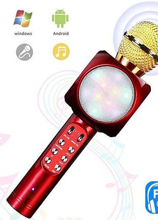 Караоке-мікрофон з bluetooth колонкою ktv ws-1816 червоні