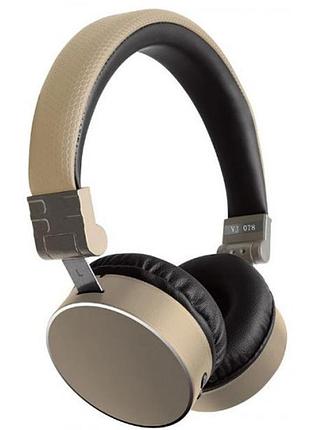 Навушники vj 078 (bt+stereo+mp3+гарнітура) gold