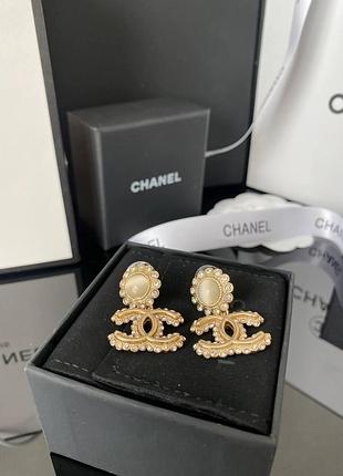 Брендові сережки позолота, люкс-якість, перли