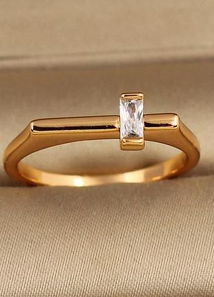 Кольцо xuping jewelry лаконизм р 19 золотистое