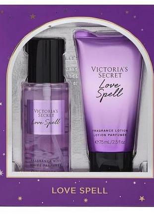 Victoria's secret love spell подарочный набор спрей и лосьон по 75 мл виктория сикрет оригинал