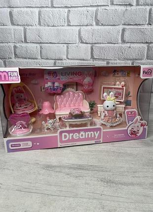 Набор мебели (6619) с флоксовыми животными "остенная"