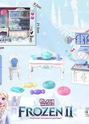 Набір меблів лялькової "кухня" фрозен зі світлом і звуком та аксесуарами