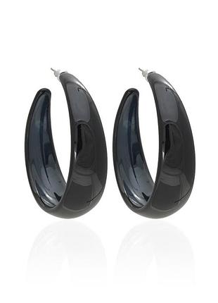 Сережки кільця з блискітками 5cm