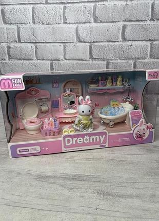 Набор мебели (6620) с флоксовыми животными "ванна комната"