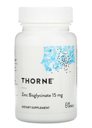 Thorne research, бисглицинат цинка, 15 мг, 60 капсул