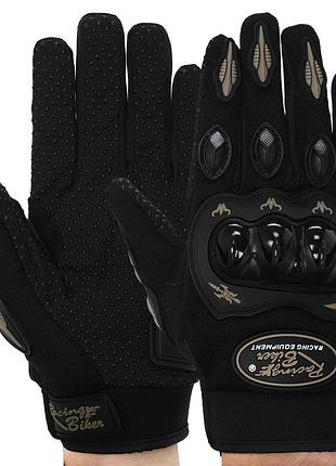 Моторукавиці racing biker sc-04 m-xxl кольори в асортименті чорно-зелений, xxl