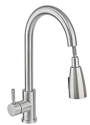 Cмеситель для кухни с выдвижной лейкой haiba sus сатин нержавеющая сталь hb3898