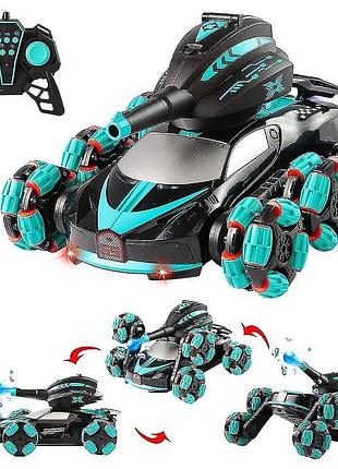 Радіокерований танк-іграшка 2,4g трюковий автомобіль, шестиколісний поворотний важіль, водяна бомба