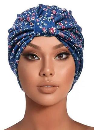 Тюрбан шапка чалма с принтом (головные уборы после химиотерапии)