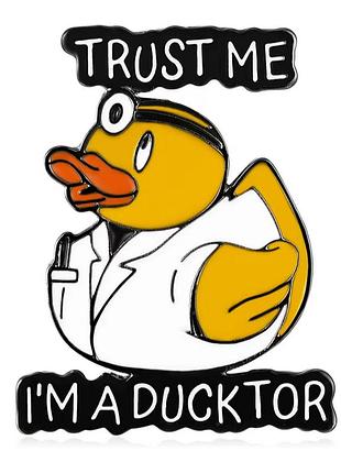 Брошка брошка значок пін-тусь жовта качка птиця лікар ветеринар