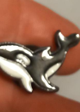 Брошь брошка значок пин металлический кит касатка рыба