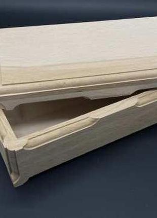 Скринька-заготовка з дерева. куфр. 25х12.5х9см. з фаскою. бук. / скринька-заготовка з дерева. куфр.