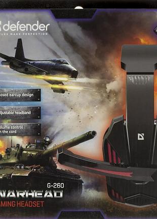 Навушники defender warhead g-260/64121 1,8м red/black+мікрофон