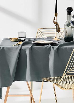Скатерть на стол турция водоотталкивающая , грязе-масло серая разные размеры 150