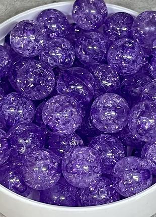 Намистини акрилові "бите скло" d 10 мм, фіолетовий, арт 018438, упаковка ≈25 грам (40-42 шт), фіолетовий