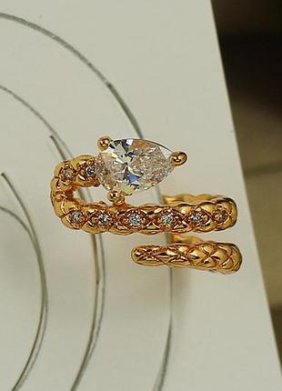 Серьги каффы xuping jewelry змея на ушной хрящ 1,5 см золотистые