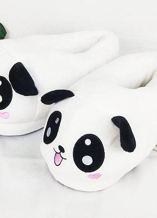 Тапочки плюшевые панда улыбка 35-41 (26см)
