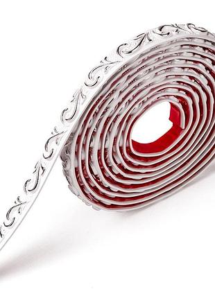 Молдинг 4950х20х7 мм белый с серебром sw-00002679