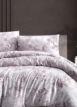 Односпальный комплект first choice homesko ibiza lilac ранфорс / простынь на резинке