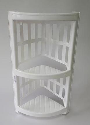 Полка (этажерка) для ванной комнаты, угловая, пластмассовая dolly 3 яруса forkopt