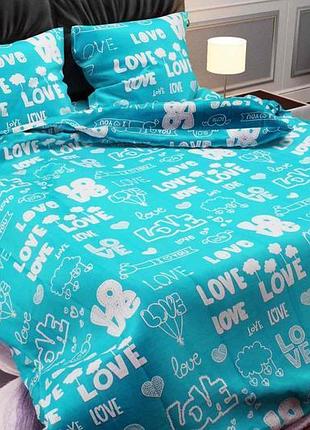 Постільна білизна бязь лавлі бірюзовий двоспальний