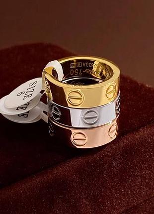 Брендовое кольцо картье/cartier позолота au 750