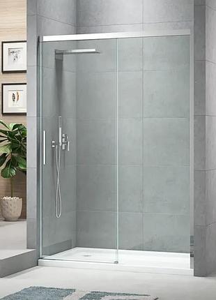 Дверь душевая в нишу koer sr sd05-140x200-tr-01 прозрачное стекло easy clean 6мм, хром