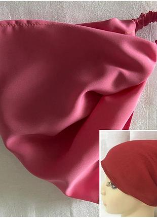 Косынка-бандана летняя на резинке светло коралловая 55-58-59