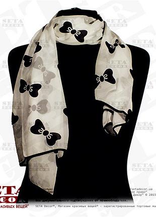 Шарф черные бантики