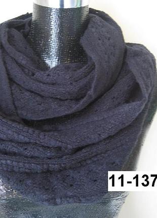 Теплый шарф хомут синий