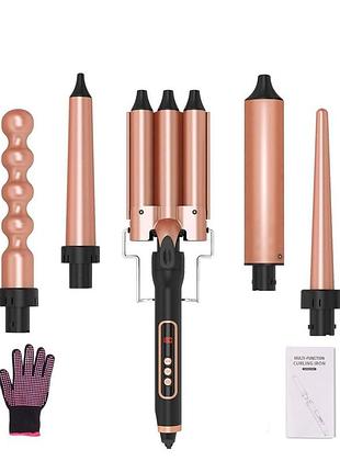 6 в 1 стайлер щипцы для завивки волос, набор щипцов для завивки 6 в 1 со сменными насадками , amazon, германия