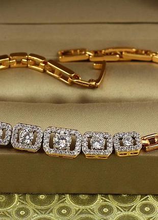 Браслет xuping jewelry старт с родием 19 см 8 мм золотистый