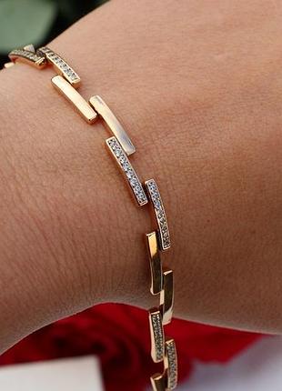 Браслет xuping jewelry шахматка 17 см 6 мм золотистий