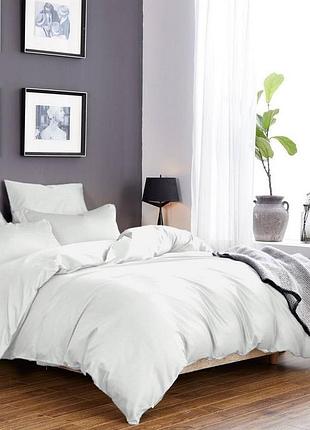 Постільна білизна білий сатин однотонний двоспальний